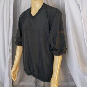NWOT FOOTJOY (LG) Black Golf Lightweight Pullover FJ Logo Windbreaker